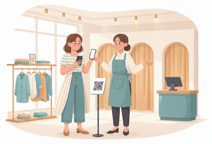 Retail & boutiques scene: Need a hand? Scan and join.