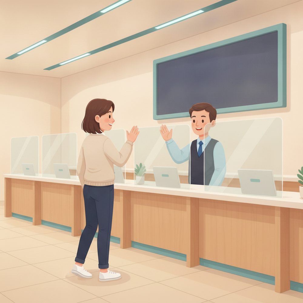 Service counters & DMV-style scene: Done — next up.