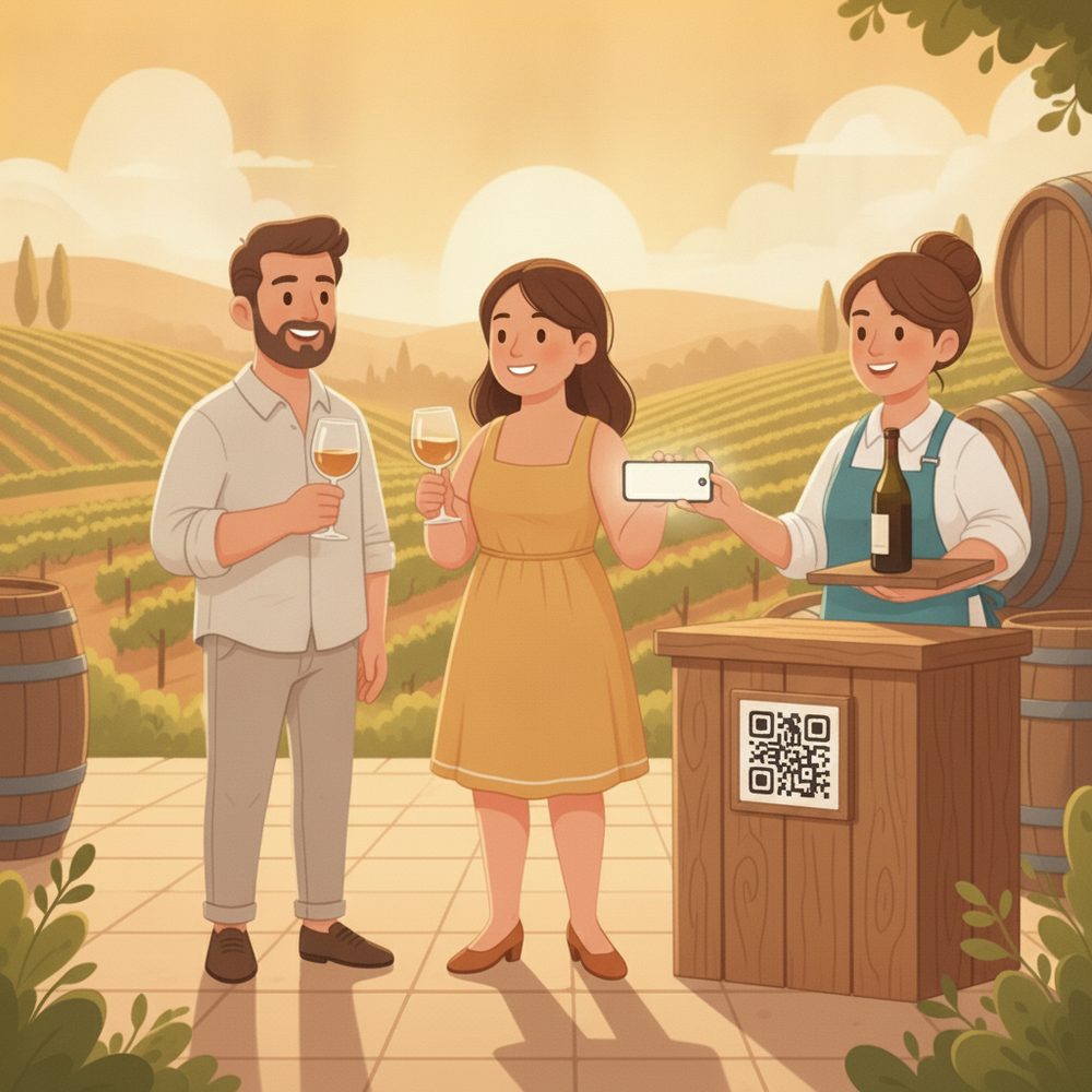 Wineries, breweries & taprooms scene: Join the line from the QR.